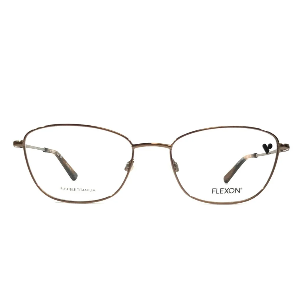 Flexon Eyeglasses Frames W3038 232 Shiny Taupe Brown Cat Eye Titanium 52-18-135